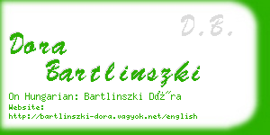 dora bartlinszki business card